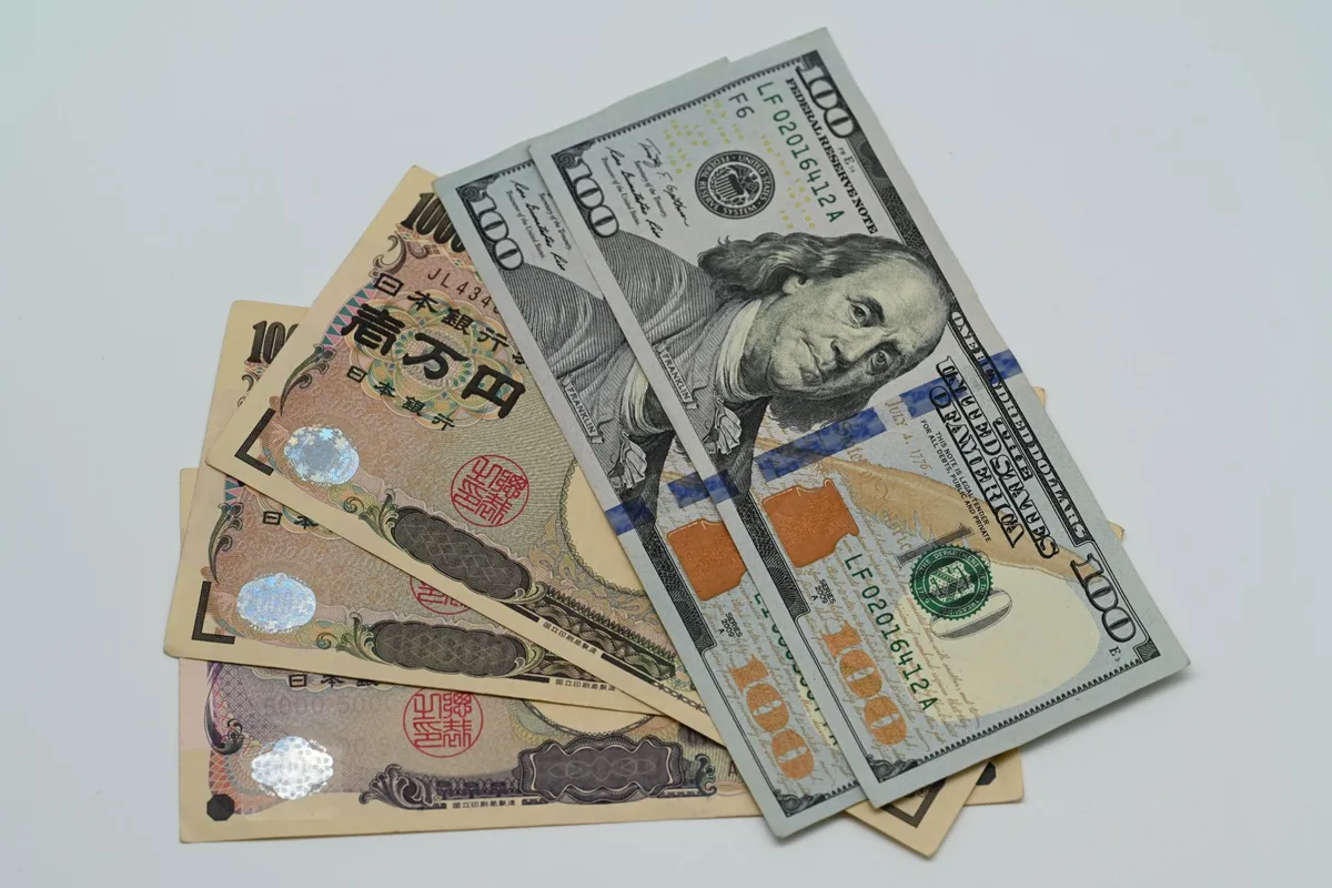 Graphique montrant l'évolution du taux de change yen-dollar